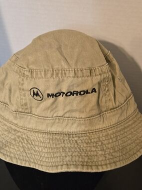 Motorola Khaki Bucket Hat 90s Vintage